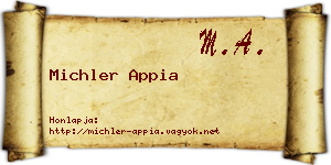 Michler Appia névjegykártya